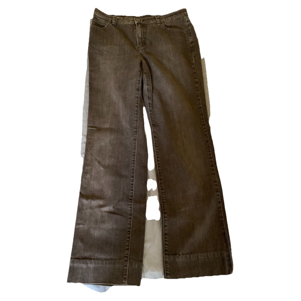 Versace SpA Womens Wide Leg Jeans Grey Brown Made in Italy Size 33